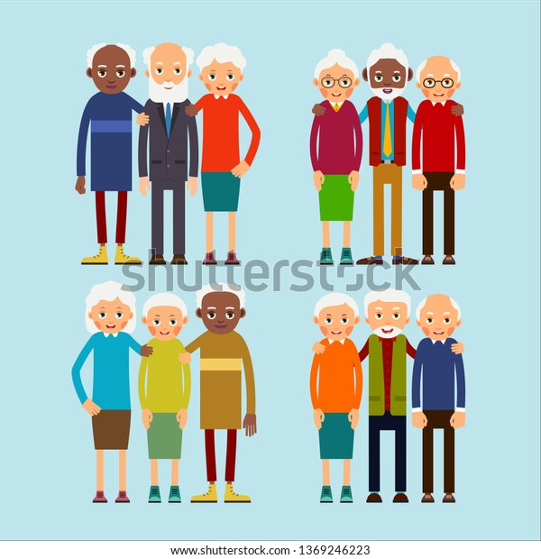 Old People Standing Elderly Men Women Stock Vector (Royalty Free ...