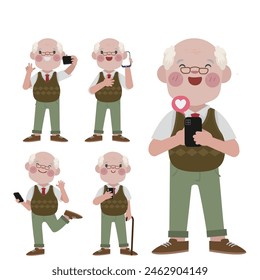 Ältere Leute, die Smartphones verwenden