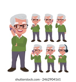 Old people using smart phones