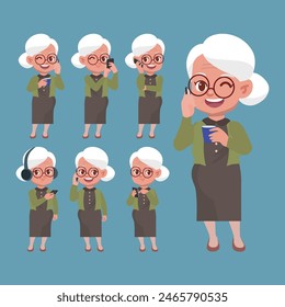 Old people using smart phones