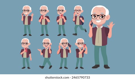 Old people using smart phones
