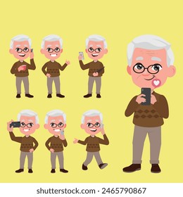 Old people using smart phones
