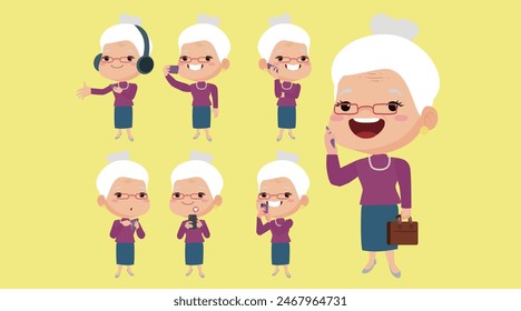 Old people using smart phones