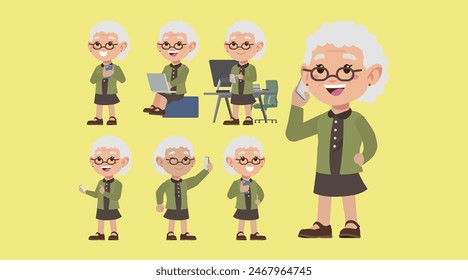 Old people using smart phones