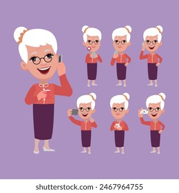 Old people using smart phones