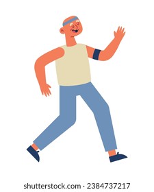 old person active walking vector isolated