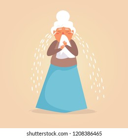 Old person crying 