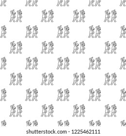 Old person morning exercise concept background. Outline old person morning exercise vector concept background for web design isolated on white background