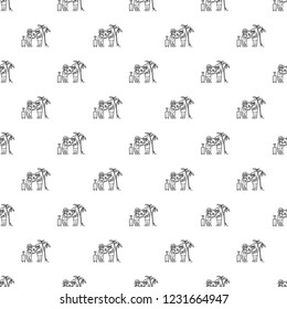 Old person travel concept background. Outline old person travel vector concept background for web design isolated on white background