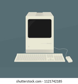 Old Personal Computer Vector Illustration eps10, retro