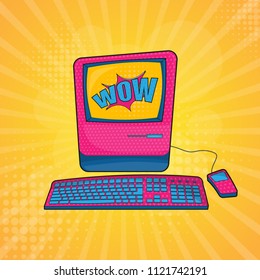 Old Personal Computer Vector Illustration eps10, retro