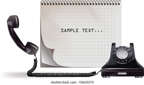 Old phone.  All elements and textures are individual objects. Vector illustration scale to any size.