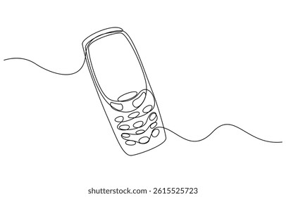 old phone continuous one line drawing