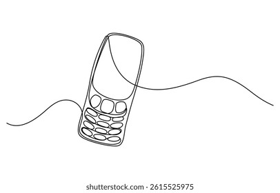 old phone continuous one line drawing
