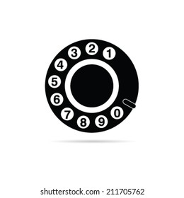 old phone dialer icon vector illustration on white