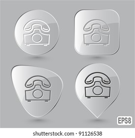 Old phone. Glass buttons. Vector illustration.