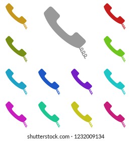 Old phone handset icon in multi color. Simple glyph vector of Technology set for UI and UX, website or mobile application