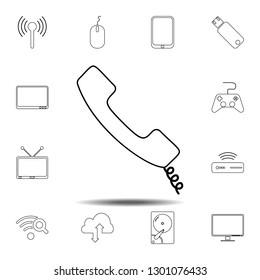 Old phone handset icon. Simple thin line, outline vector element of Technology icons set for UI and UX, website or mobile application