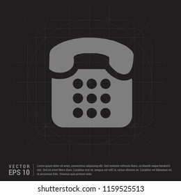Old phone icon. - Black Creative Background - Free vector icon