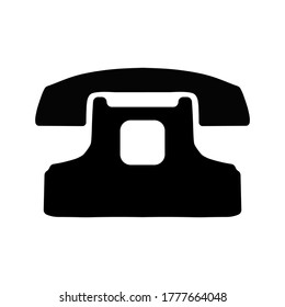 Old phone icon in black on a white background. Old telephone symbol for your design, logo, interface. Vector illustration. Pictogram icon.