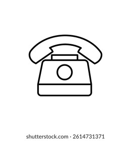 old phone icon black and white vector sign