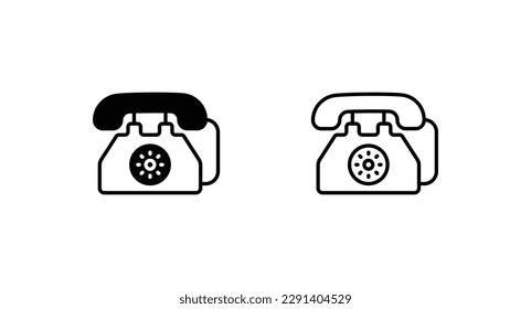 Old Phone icon design with white background stock illustration