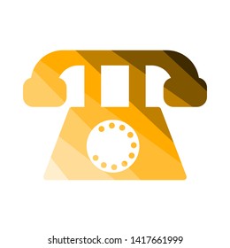 Old Phone Icon. Flat Color Ladder Design. Vector Illustration.