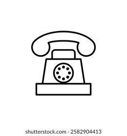 old phone icon Flat fill set collection
