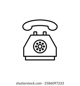 old phone icon Flat fill set collection