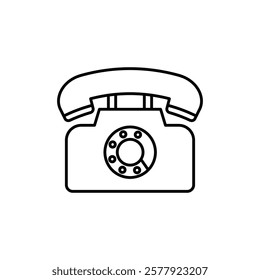 old phone icon Flat illustration sign