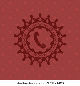 old phone icon inside badge with red background