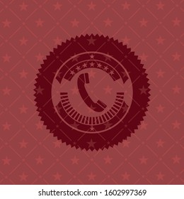 old phone icon inside badge with red background