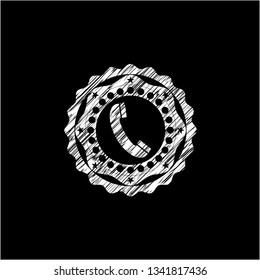 old phone icon inside chalkboard emblem