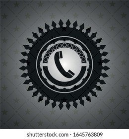 altes Telefonsymbol in dunklem Button