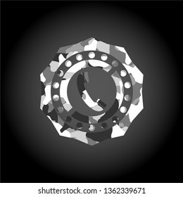 old phone icon inside grey camo texture