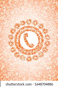 old phone icon inside orange mosaic emblem