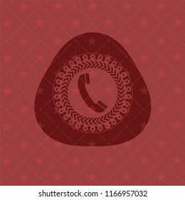 old phone icon inside red emblem