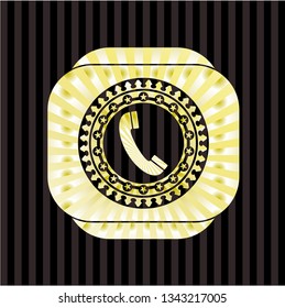 old phone icon inside shiny emblem