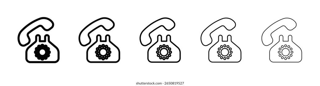 Icono de teléfono antiguo Vector aislado sobre fondo blanco