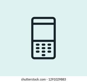 Old phone icon line isolated on clean background. Old phone icon concept drawing icon line in modern style. Vector illustration for your web mobile logo app UI design.
