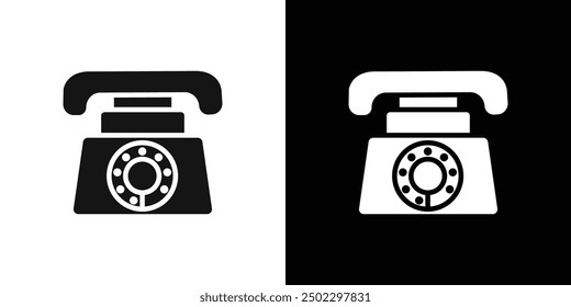 old phone icon logo set vector