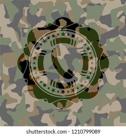 old phone icon on camouflage texture