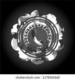 old phone icon on grey camouflage pattern
