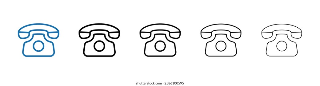 old phone icon Outline vector logo for web ui