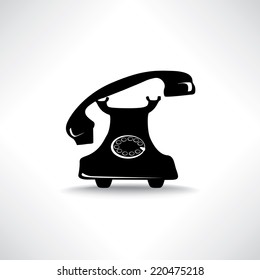 Old phone icon. Retro communication symbol.