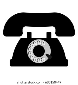 Old phone. Icon of retro phone. Vector illustration.
