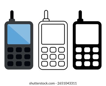 Old phone icon set. Vector illustration.