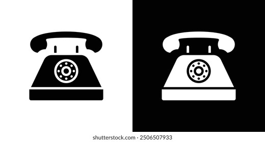 old phone icon Thin line illustration set