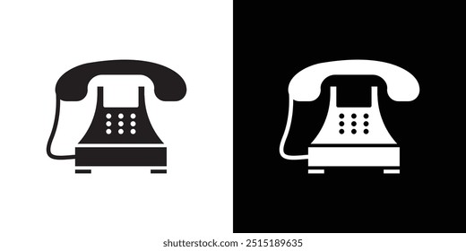 old phone icon Thin line flat illustration