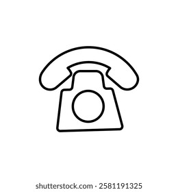 old phone icon Thin line art isolated